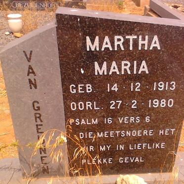 GREUNEN Martha Maria, van 1913-1980