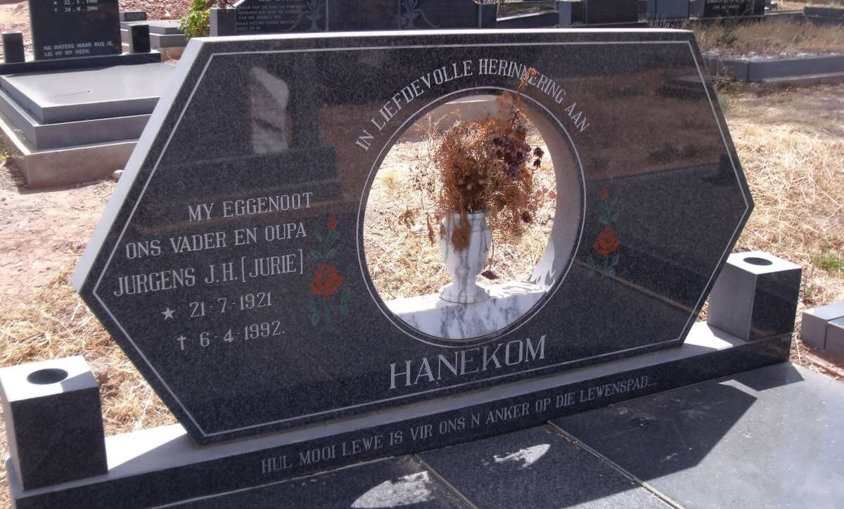 HANEKOM Jurgens J.H. 1921-1992