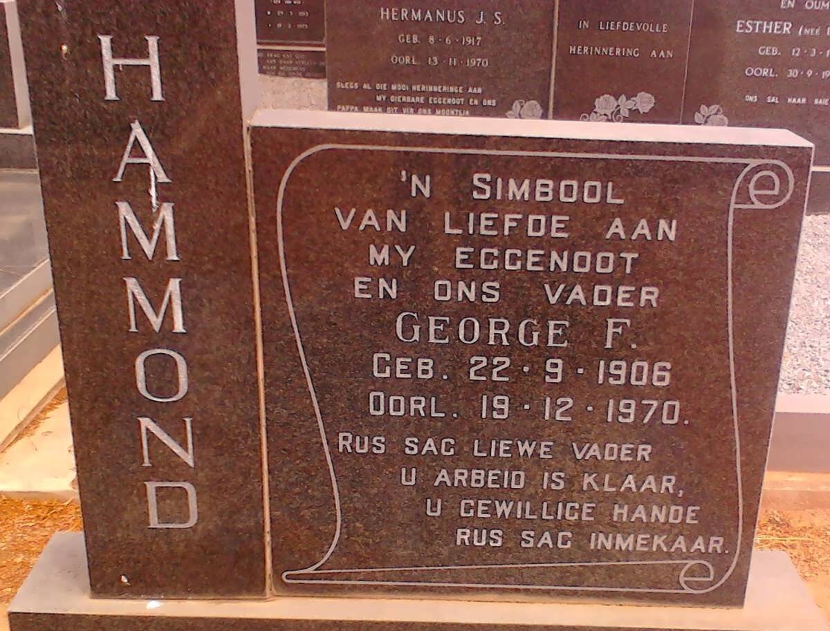 HAMMOND George F. 1906-1970