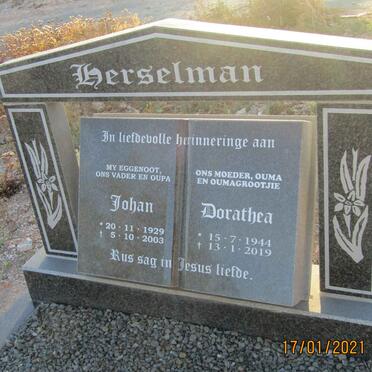 HERSELMAN Johan 1929-2003 &amp; Dorathea 1944-2019