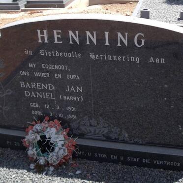 HENNING Barend Jan Daniel 1931-1991