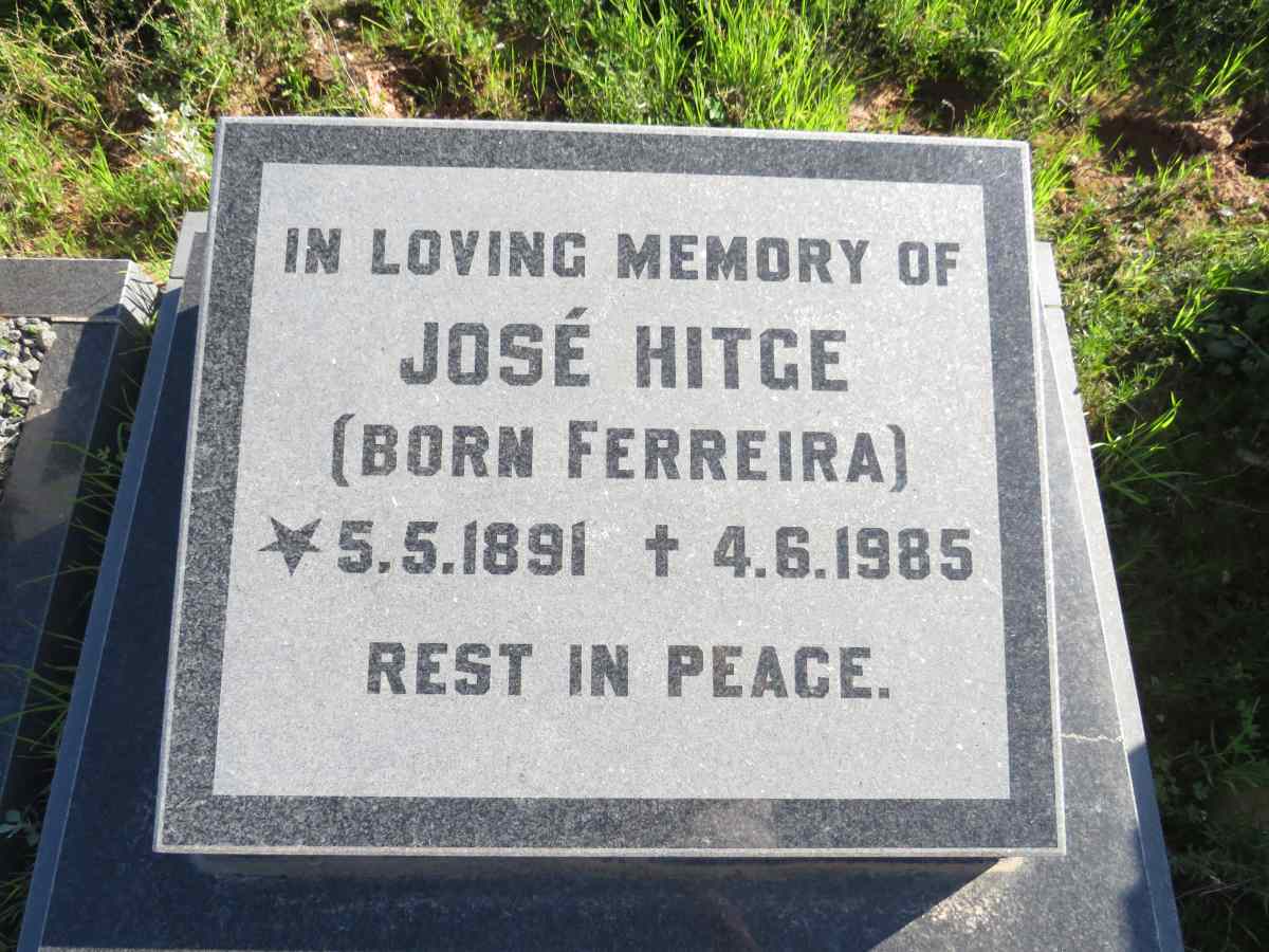 HITGE Jose nee FERREIRA 1891-1985