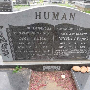 HUMAN Dirk Kunz 1939-1986 & Myra POPE 1943-2019