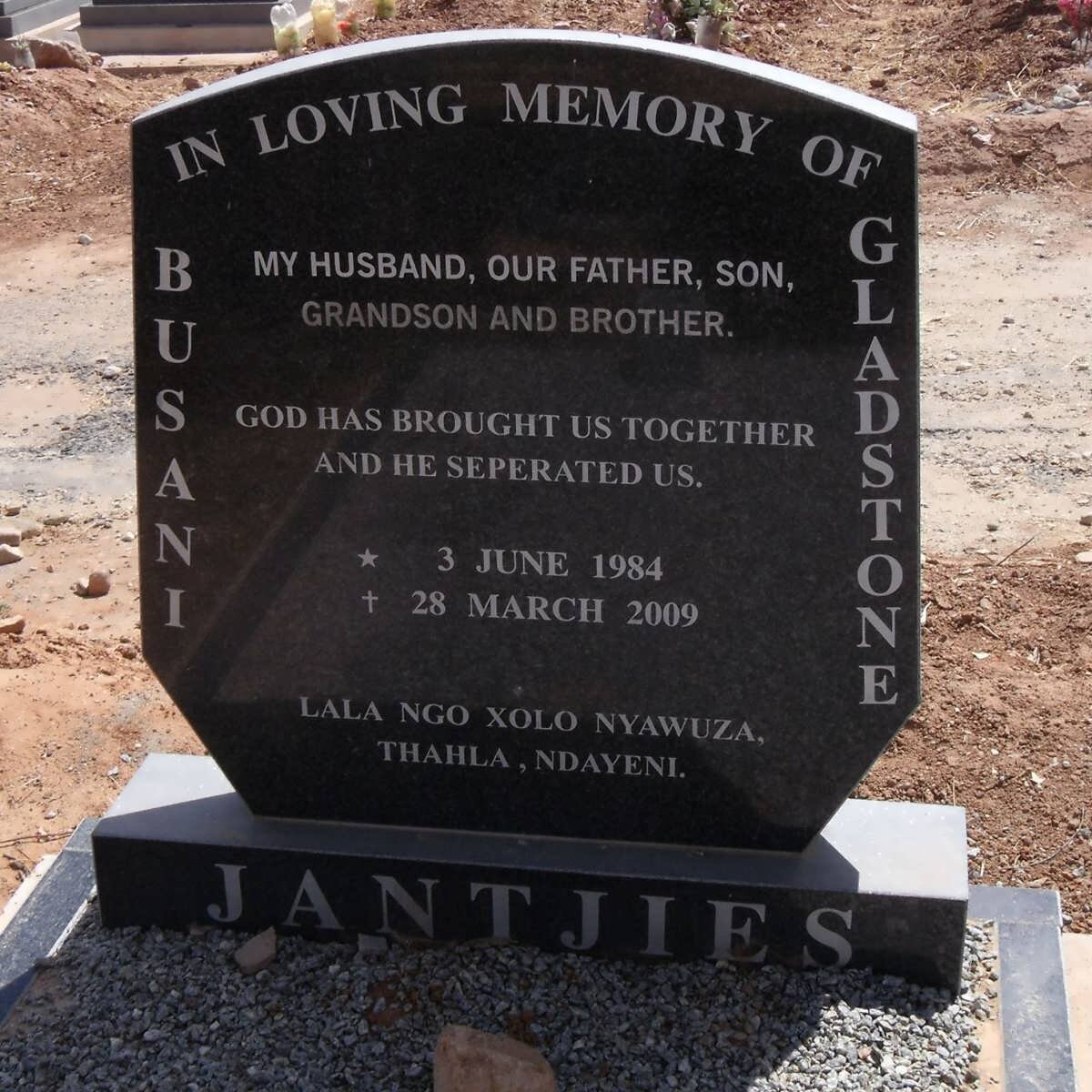 JANTJIES Busani Gladstone 1984-2009