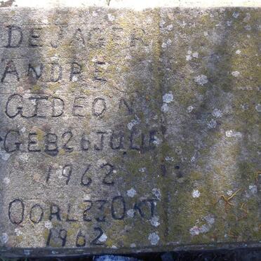 JAGER Andre Gideon, de 1962-1962