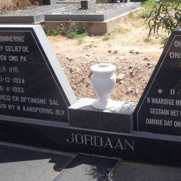 JORDAAN Ben-oni 1924-1983 &amp; Caroline 1929-2007