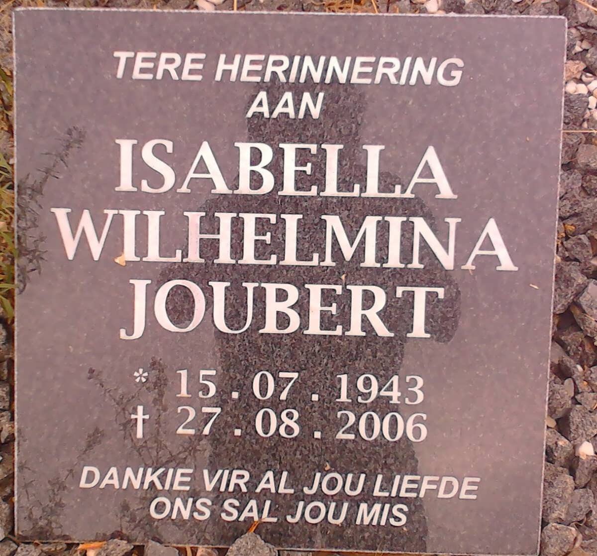 JOUBERT Isabella Wilhelmina 1943-2006