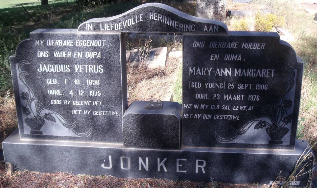 JONKER Jacobus Petrus 1898-1975 &amp; Mary-Ann Margaret YOUNG 1906-1976