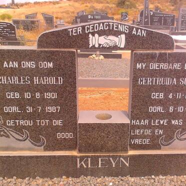 KLEYN Charles Harold 1901-1987 &amp; Gertruida Susanna 1892-1981