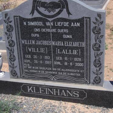 KLEINHANS Willem Jacobus 1913-1997 &amp; Maria Elizabeth 1928-2000