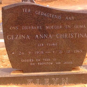 KLEYN Gezina Anna Christina FOURIE 1908-1969