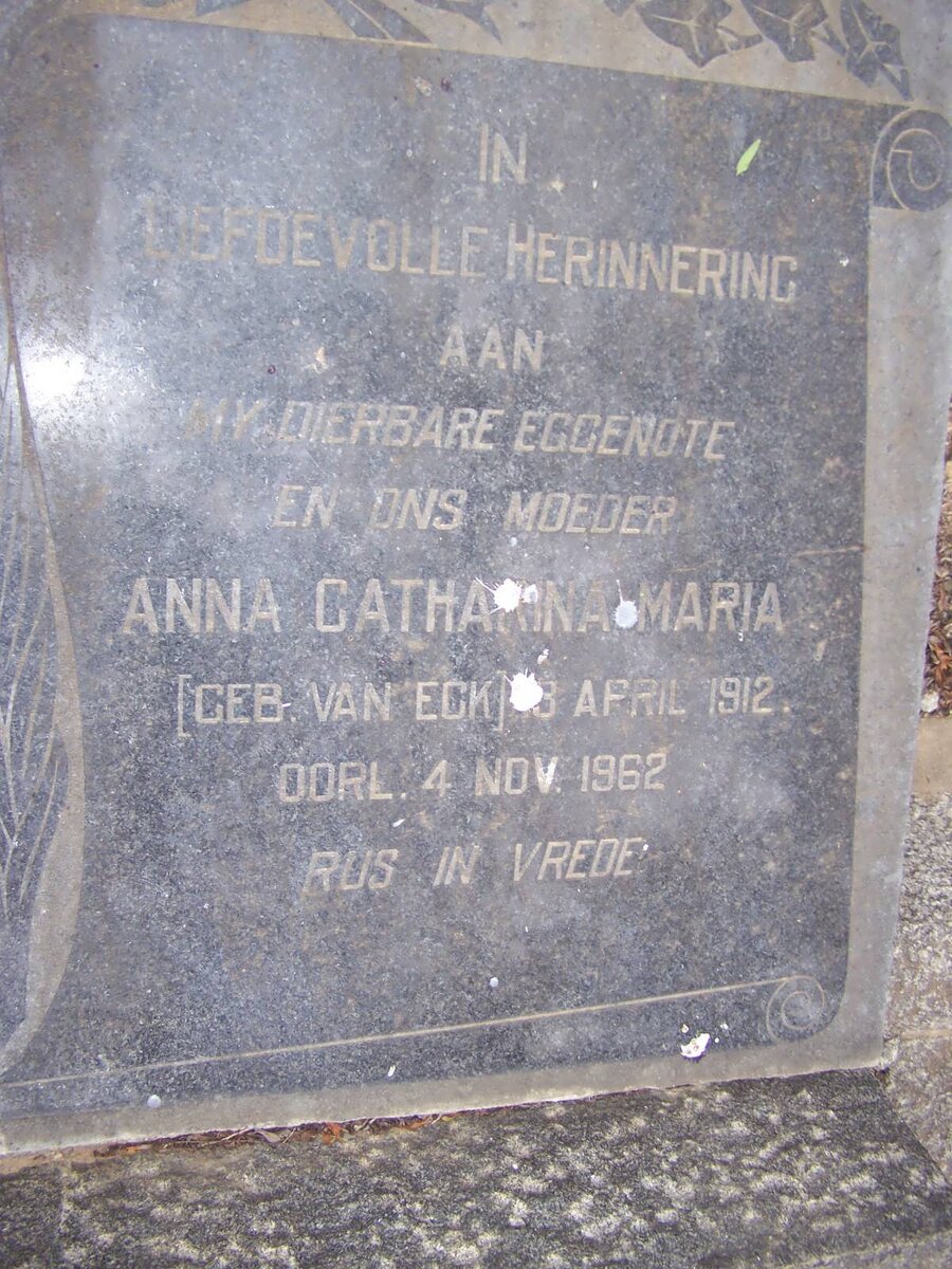 KLUYTS Anna Catharina Maria nee VAN ECK 1912-1962
