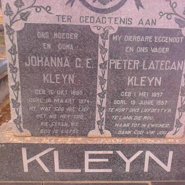 KLEYN Pieter Lategan 1897-1957 &amp; Johanna C.E. 1890-1974
