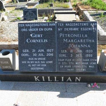 KILLIAN Gert Cornelis 1927-2016 & Petronella Margaretha Johanna 1933-1999