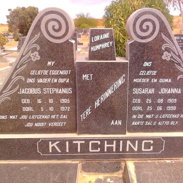 KITCHING Jacobus Stephanus 1905-1972 &amp; Susarah Johanna 1909-1998