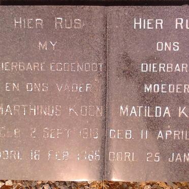 KOEN Marthinus 1913-1966 &amp; Matilda 1919-1982
