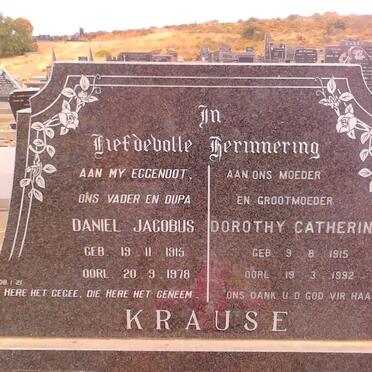 KRAUSE Daniel Jacobus 1915-1978 &amp; Dorothy Catherine 1915-1992