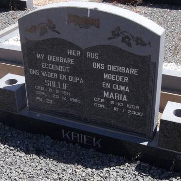 KRIEK Sollie 1911-1986 &amp; Maria 1909-2000