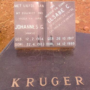 KRUGER Johannes G. 1904-1983 &amp; Elsabe C. 1917-1999