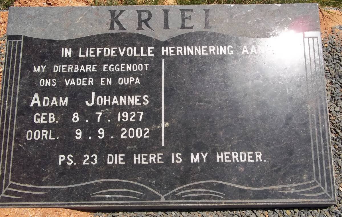 KRIEL Adam Johannes 1927-2002