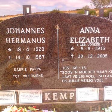 KEMP Johannes Hermanus 1920-1987 &amp; Anna Elizabeth JONKER 1915-2005