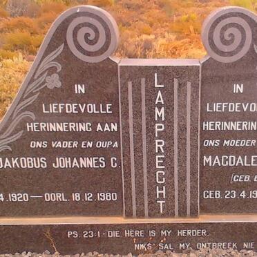 LAMPRECHT Jakobus Johannes C. 1920-1980 &amp; Magdalena Maria ELLIS 1908-1981