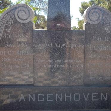LANGENHOVEN Philip Hendrik Marthinus 1880-1954 & Johanna Jacoba Frederika CALITZ 1878-1955 _1