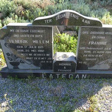 LATEGAN Hendrik Willem 1921-1982 & Frannie TERBLANCHE 1928-2014