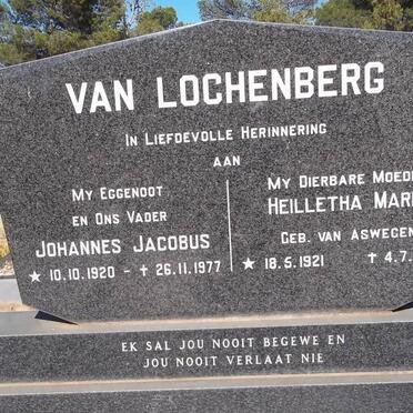 LOCHENBERG Johannes Jacobus, van 1920-1977 &amp; Heilletha Maria van ASWEGEN 1921-1979