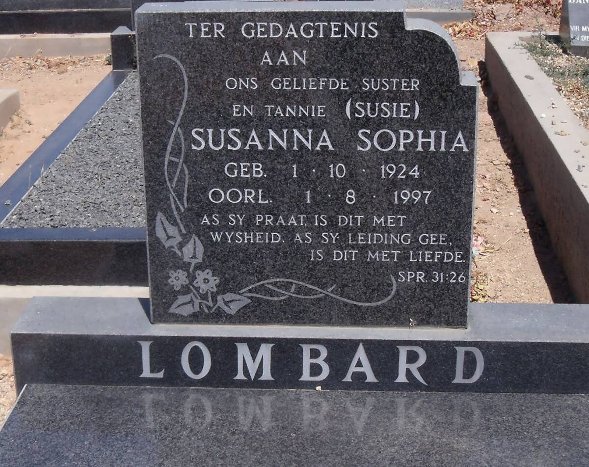 LOMBARD Susanna Sophia 1924-1997