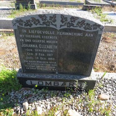 LOMBARD Johanna Elizabeth nee SERFONTEIN 1917-1963