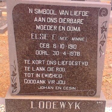 LODEWYK Elsie F. nee MINNIE 1910-1978