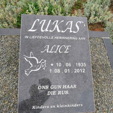 LUKAS Alice 1935-2012