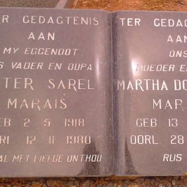 MARAIS Pieter Sarel 1918-1980 &amp; Martha Dorethea 1923-1989