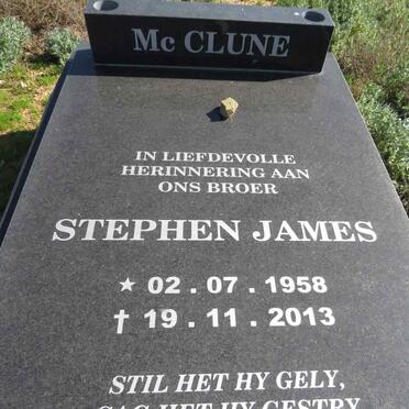 MCCLUNE Stephen James 1958-2013