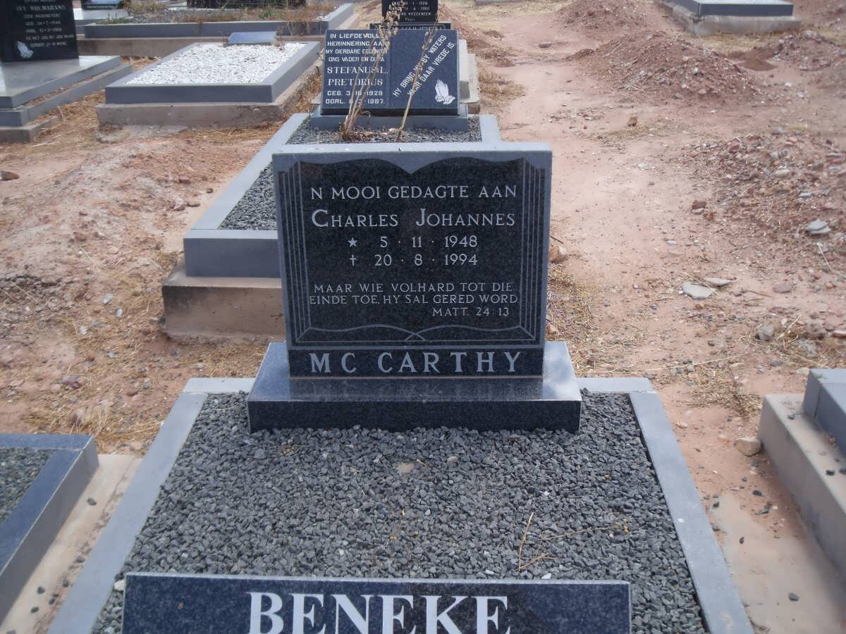 MC CARTHY Charles Johannes 1948-1994