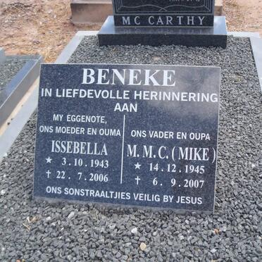 MC CARTHY Charles Johannes 1948-1994 :: BENEKE M.M.C. 1945-2007 &amp; Issebella 1943-2006