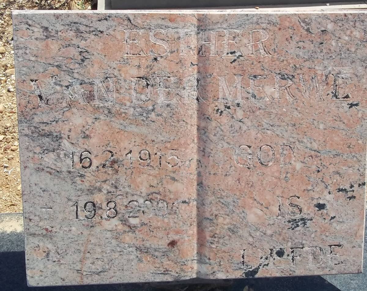 MERWE Esther, van der 1915-2003