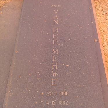 MERWE Anna, van der 1906-1982