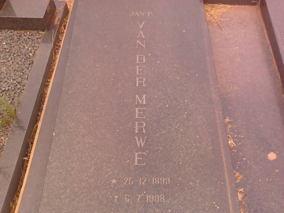 MERWE Jan P., van der 1899-1988