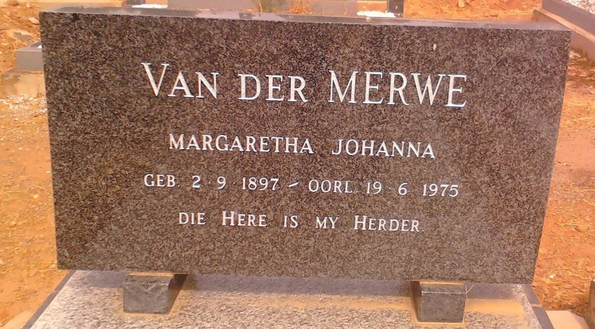 MERWE Margaretha Johanna, van der 1897-1975