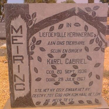 MEIRING Karel Gabriel 1936-1967
