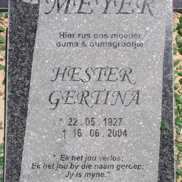 MEYER Hester Gertina 1927-2004