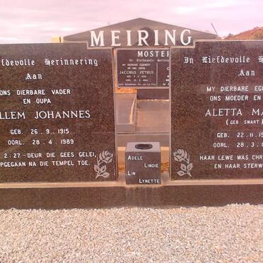 MEIRING Willem Johannes 1915-1989 &amp; Aletta Maria SWART 1922-1985