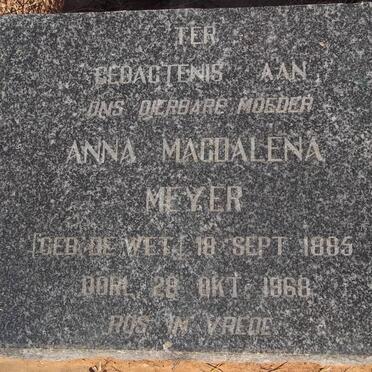 MEYER Anna Magdalena nee de WET 1885-1968