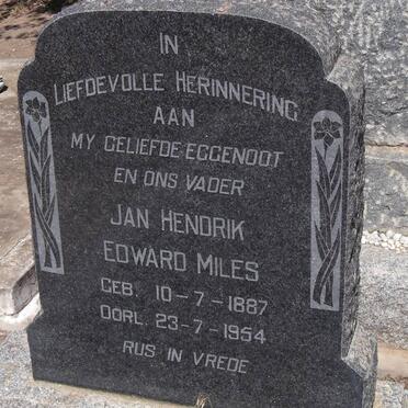 MILES Jan Hendrik Edward 1887-1954