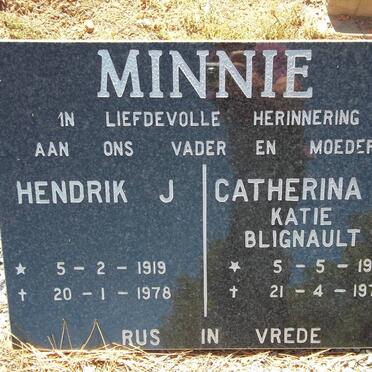 MINNIE Hendrik J. 1919-1978 &amp; Catherina J.M. BLIGNAUT 1921-1978