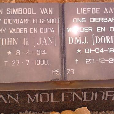 MOLENDORFF John G., van 1914-1990 &amp; D.M.J. 1918-2001