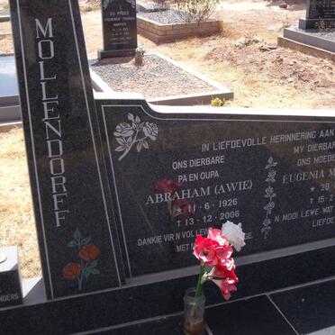 MOLLENDORFF Abraham 1926-2006 &amp; Eugenia M. 1931-1992