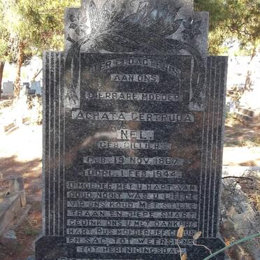 NEL Aghata Gertruda nee CILLIERS 1867-1944